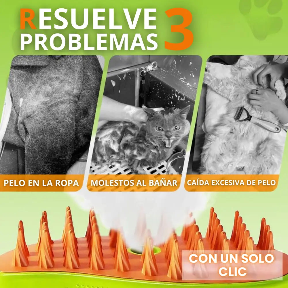 ¡Vapor y Cuidado 3 en 1! La Solución definitiva para el Pelaje de tu Mascota. 🐾